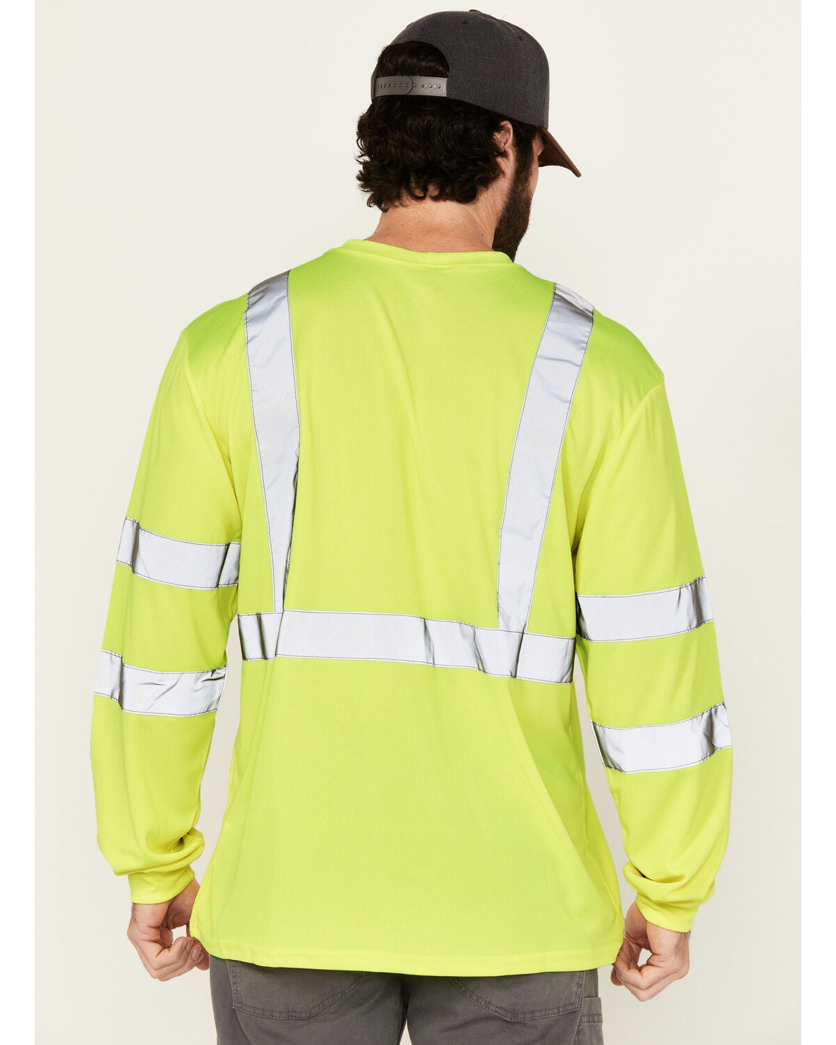 Image #4 - Hawx Men's Reflective Long Sleeve Work T-Shirt - Big, Yellow, hi-res