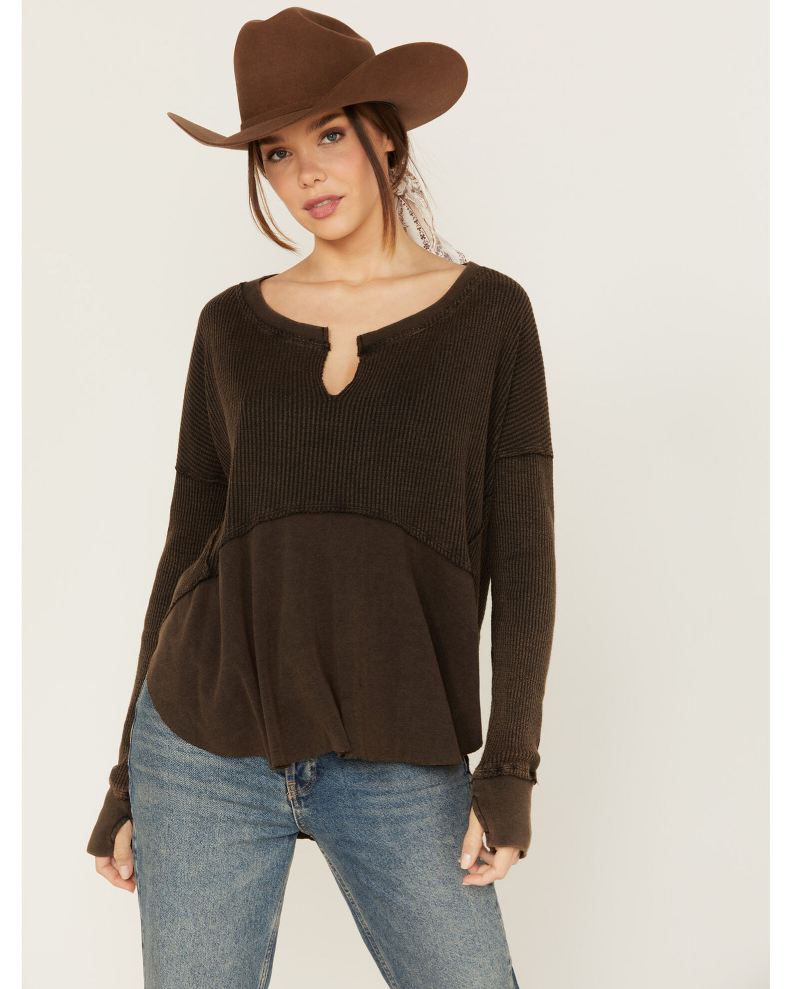 Free people on sale thermal shirt