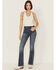 Image #1 - Shyanne Women's Medium Wash Celeste Honeysuckle High Rise Bootcut Stretch Denim Jeans, Medium Wash, hi-res