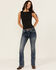 Image #3 - Grace In LA Women's Medium Wash Dream Catcher Embroidered Mid Rise Bootcut Stretch Denim Jeans, Medium Wash, hi-res