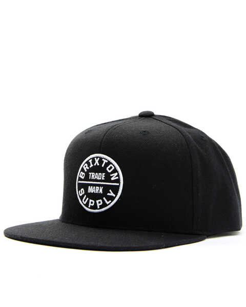 Brixton Men's Oath Circle Logo Ball Cap , Black, hi-res