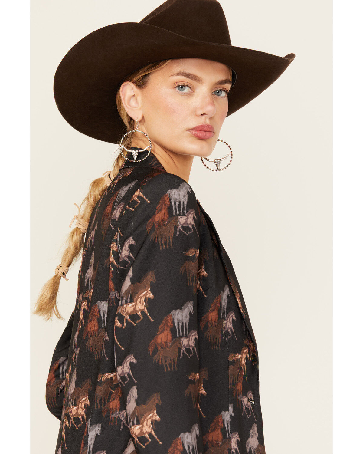 Image #2 - Rock & Roll Denim Women's Horse Print Blazer, Black, hi-res