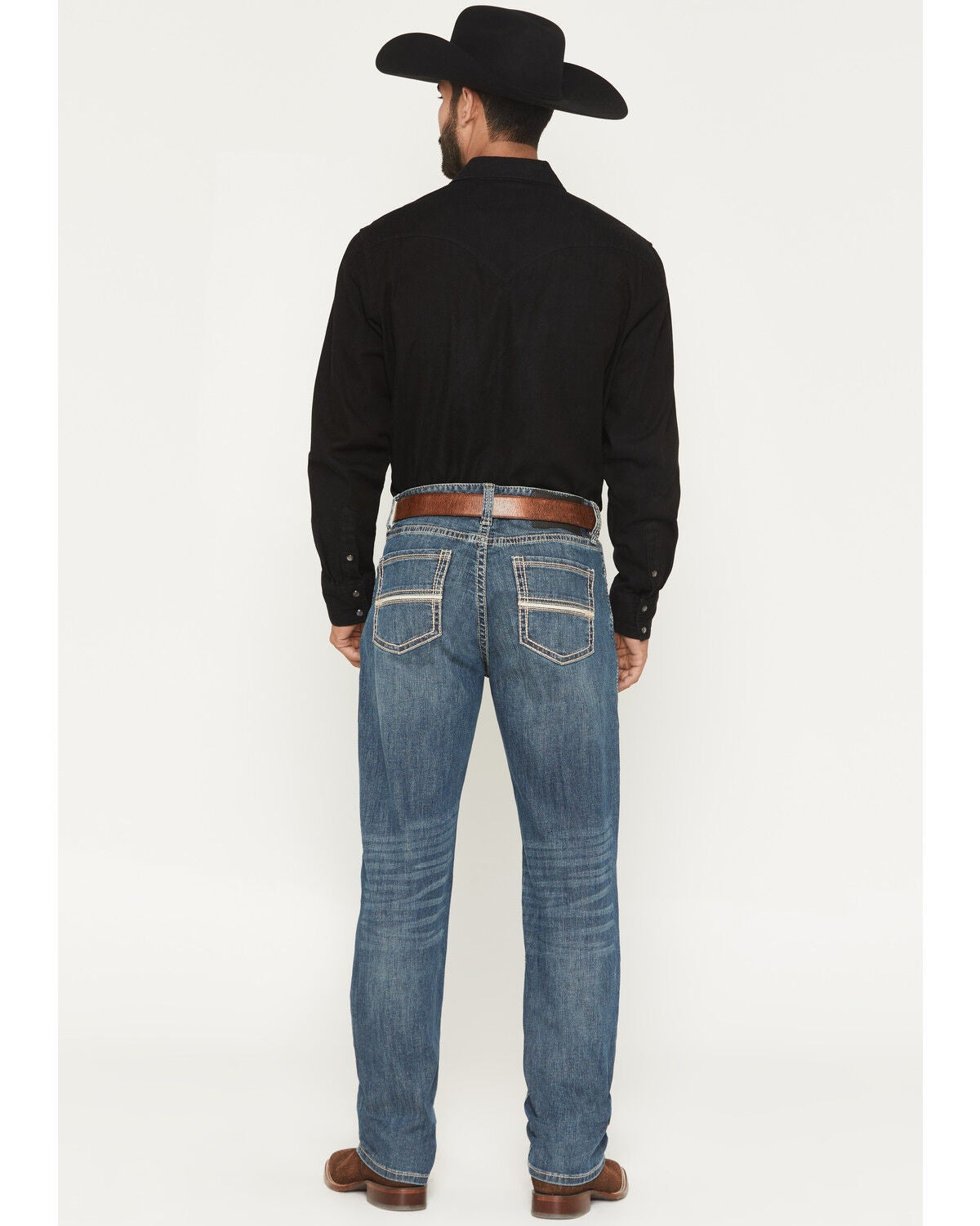 Image #3 - Rock & Roll Denim Men's Medium Wash Cannon Loose Fit Bootcut Reflex Stretch Denim Jeans, Medium Wash, hi-res