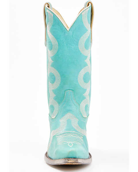 Image #4 - Caborca Silver by Liberty Black Women's Helga Stitch Western Boots - Snip Toe, Blue, hi-res