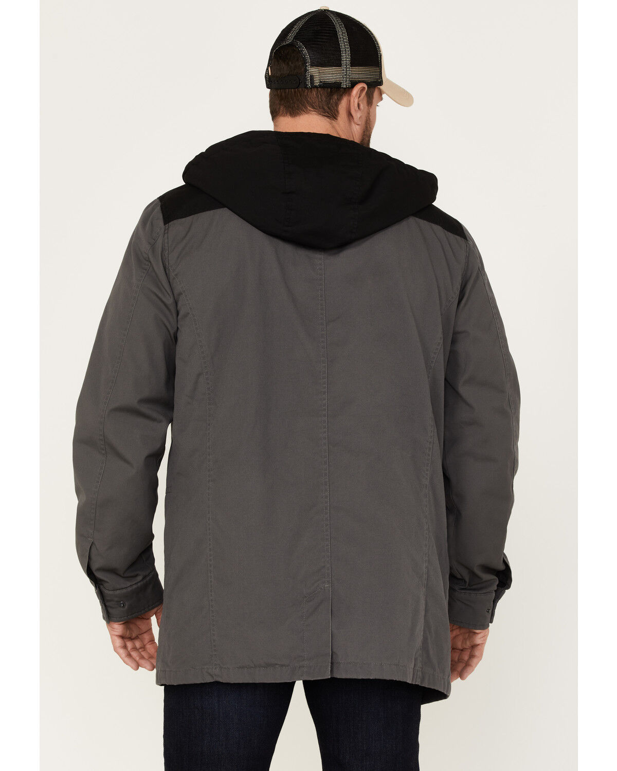 Image #4 - Brothers and Sons Men's Cruiser Waxed Canvas Hooded Jacket, Charcoal, hi-res