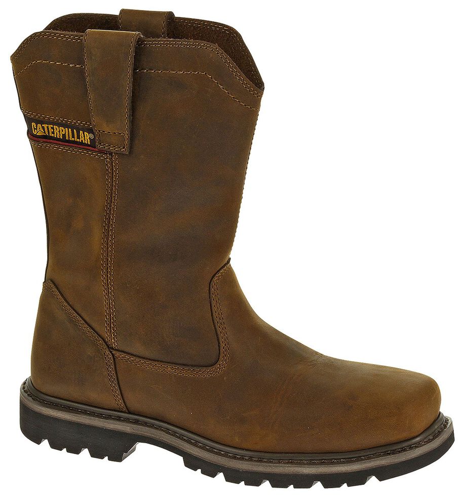 Caterpillar Wellston Pull-On Work Boots - Square Toe, Dark Brown, hi-res