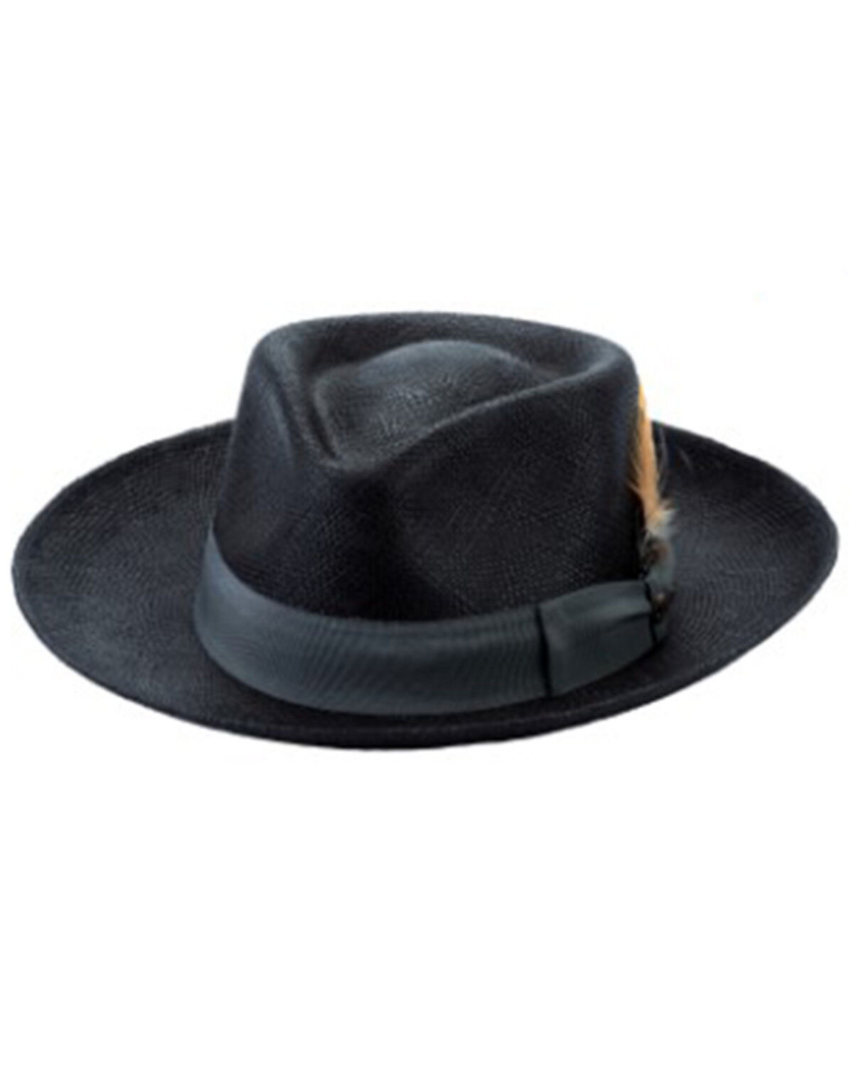 Image #1 - Bullhide Black Stamford Panana Feather Hat, Black, hi-res