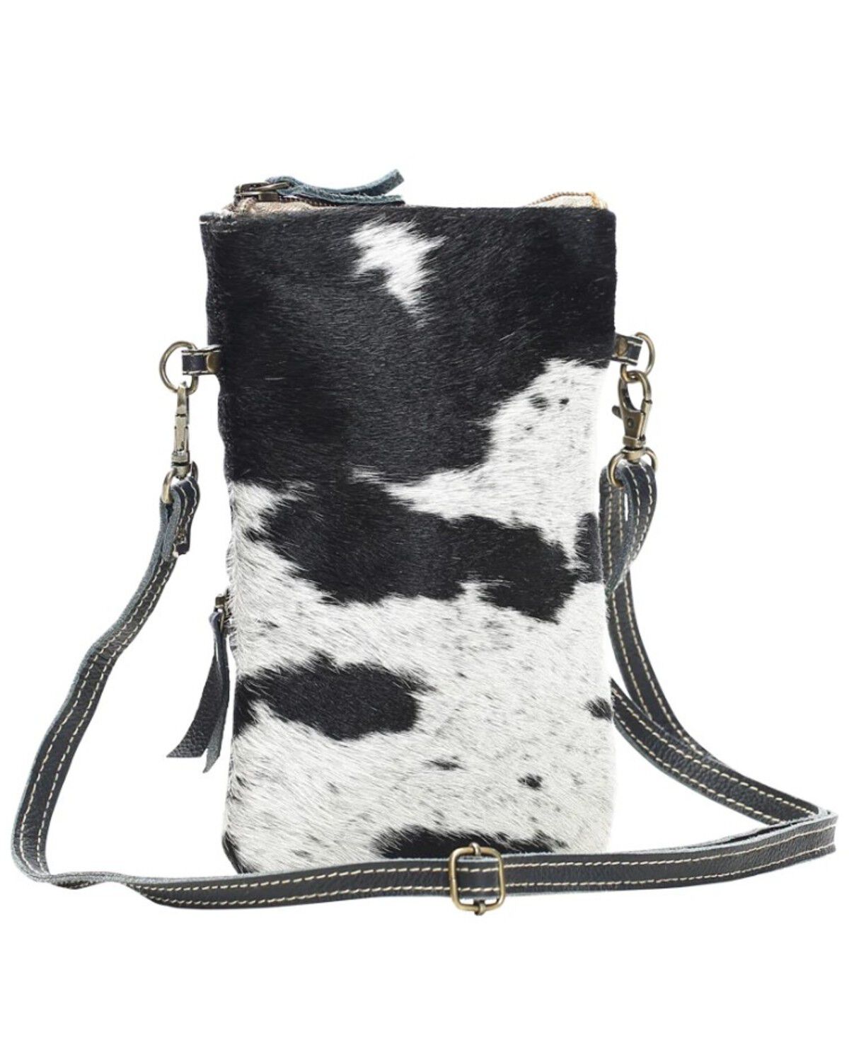 Image #3 - Myra Bag Women's Cowhide Crossbody Bag, Black/white, hi-res