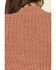 POL Women's Mock Neck Cable Knit Boxy Sweater, Mauve, hi-res