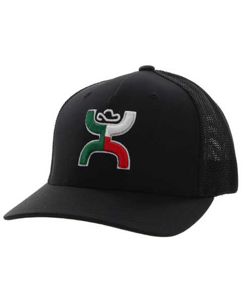 Image #1 - Hooey Men's Boquillas Logo Embroidered Trucker Cap, Black, hi-res