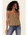 Shyanne Women's Embroidered Flutter Short Sleeve Top , Olive, hi-res