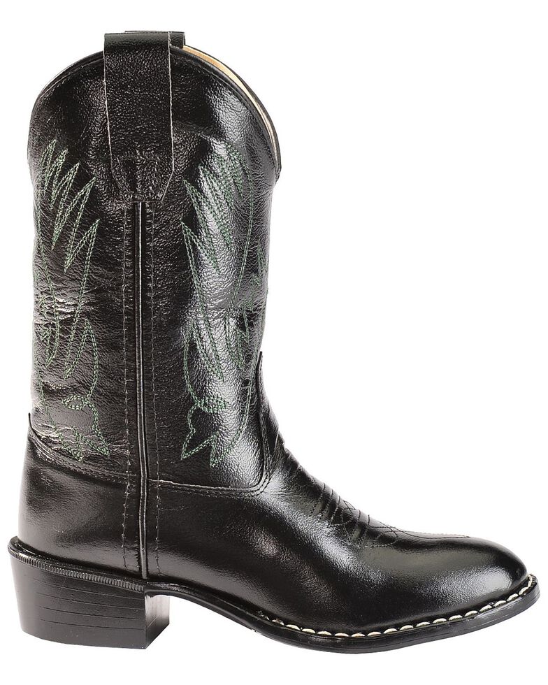 Old West Boys' Black Western Boots, Black, hi-res