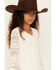 Image #2 - Shyanne Girls' Lace Long Sleeve Button-Down Mini Dress, Off White, hi-res