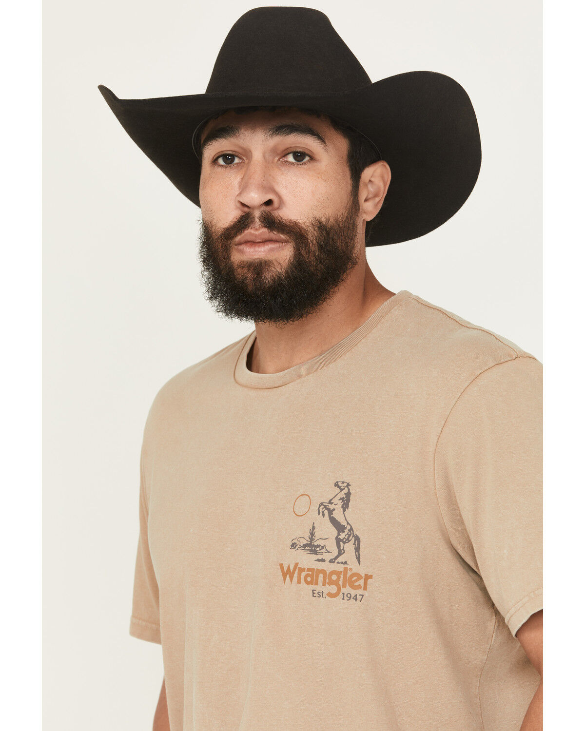 Image #3 - Wrangler Men's Long Live Cowboys Short Sleeve Graphic T-Shirt, Sand, hi-res