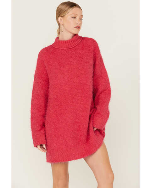 Show Me Your Mumu Women's Timmy Tunic Sweater , Hot Pink, hi-res