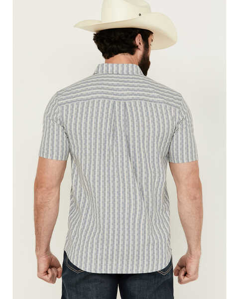 Image #4 - Cody James Men's Falling Diamond Striped Short Sleeve Button-Down Stretch Western Shirt - Tall , Light Blue, hi-res