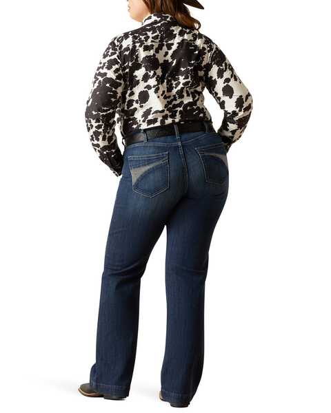 Image #2 - Ariat Women's Dark Wash Mid Rise Angela Trouser Jeans - Plus , Dark Wash, hi-res