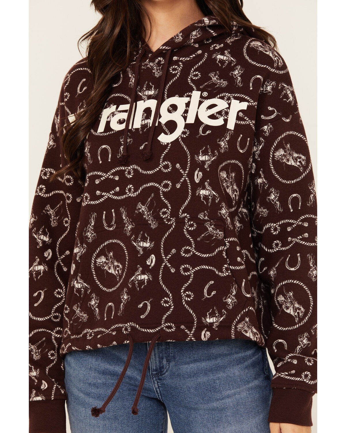 Image #3 - Wrangler Women's Rope Print Logo Hoodie, Purple, hi-res