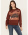 Image #1 - Shyanne Women's Running Horses Loose Fit Graphic Sweatshirt, Mahogany, hi-res