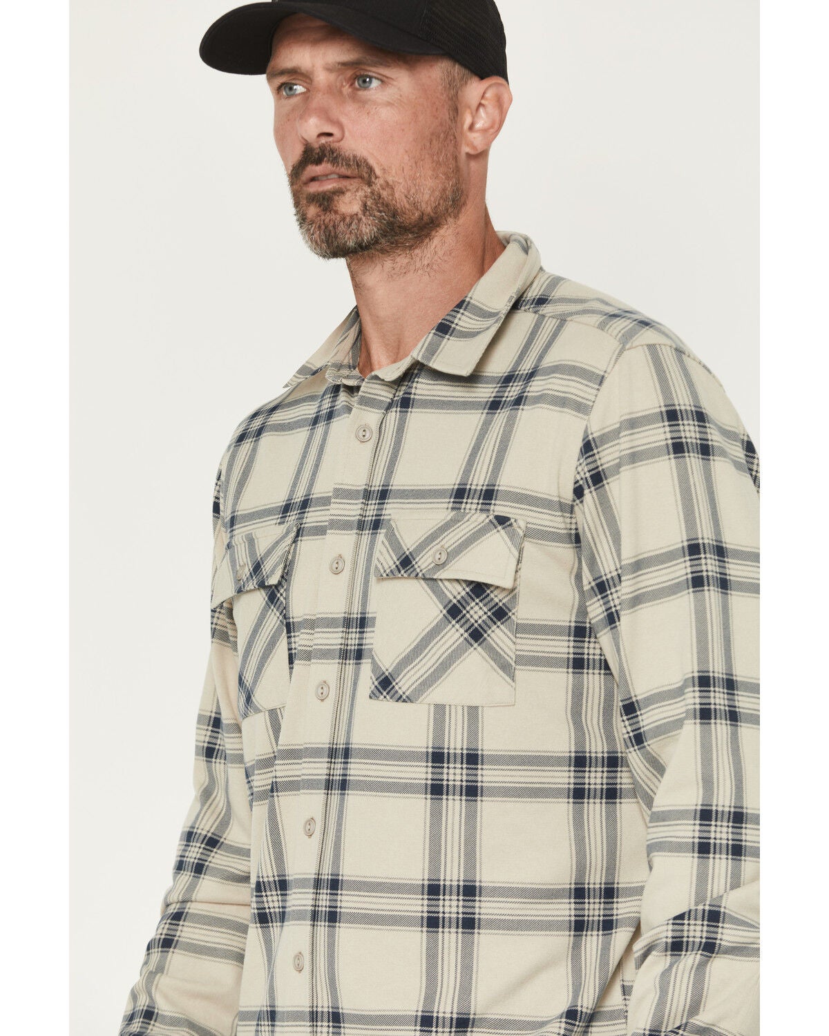 Image #2 - Brothers and Sons Men's Locket Plaid Print Long Sleeve Button-Down Stretch Western Shirt, Tan, hi-res