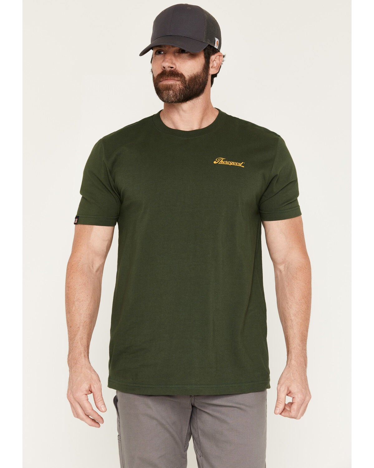 Image #2 - Thorogood Men's USA Wing & Wheel Short Sleeve Graphic T-Shirt, Green, hi-res