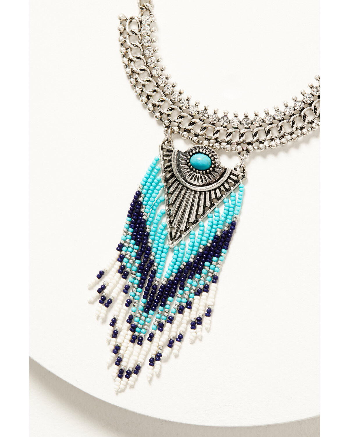 Image #2 - Idyllwind Women's Silver Beaded Leon Statement Necklace, Silver, hi-res