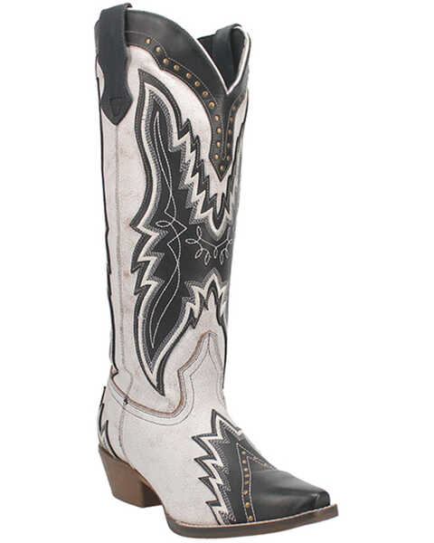 Laredo Women's Shawnee Western Boots - Snip Toe, Black/white, hi-res