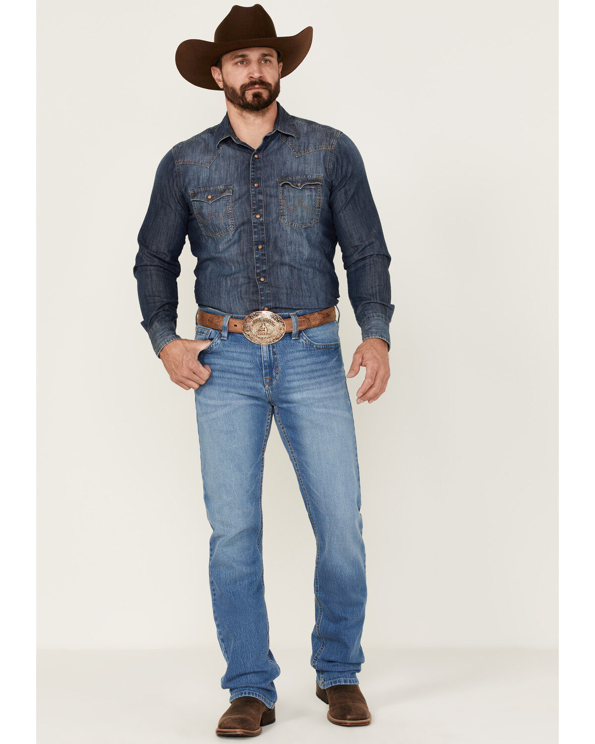 Image #1 - Cody James Men's Rambler Medium Wash Stretch Slim Straight Jeans, Medium Wash, hi-res