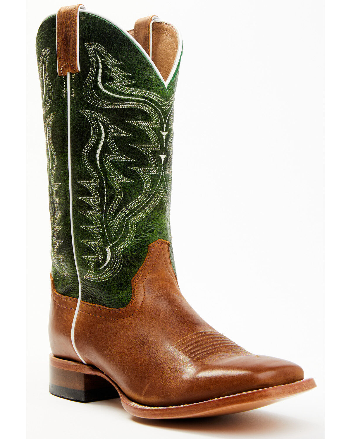 Image #1 - Cody James Men's Peridot Green Leather Western Boots - Broad Square Toe, , hi-res