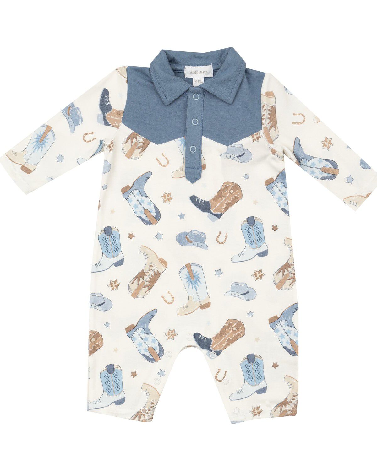 Image #1 - Angel Dear Infant Boys' Boot Conversation Print Long Sleeve Onesie, White, hi-res