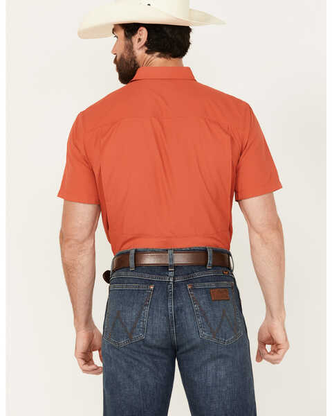 Image #4 - Ariat Men's VentTEK Outbound Solid Fitted Short Sleeve Performance Shirt, Dark Red, hi-res