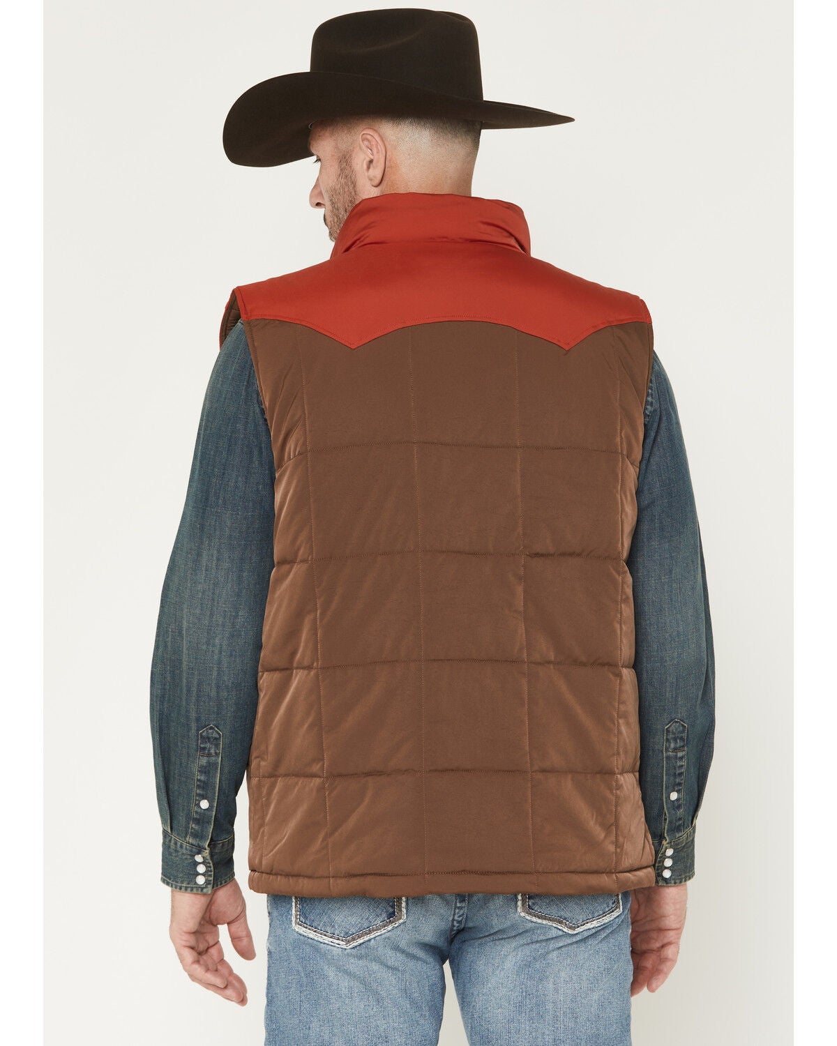 Image #4 - Kimes Ranch Men's Muir Trail Sherpa Lined Zip-Up Snap Vest, Brown, hi-res