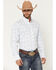 Image #1 - George Strait by Wrangler Men's Paisley Print Long Sleeve Button-Down Stretch Western Shirt - Tall, White, hi-res