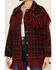 Image #3 - Vocal Women's Tweed Plaid Fringe Jacket, Red, hi-res