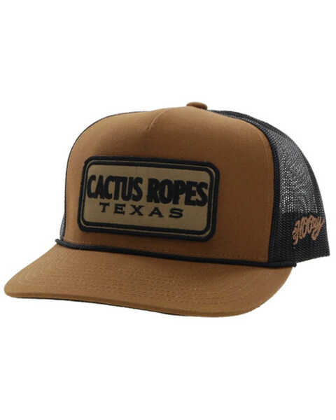 Hooey Men's Cactus Ropes Patch Trucker Cap, Tan, hi-res
