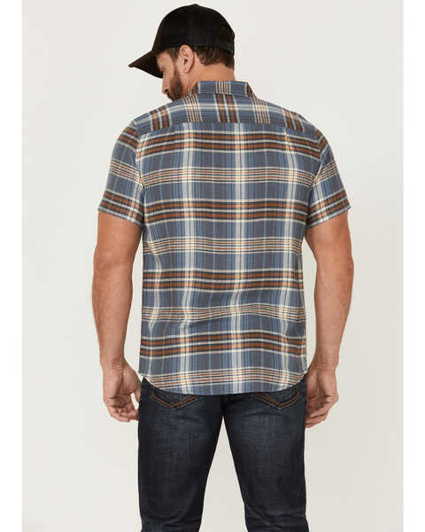Image #4 - Pendleton Men's Linen Plaid Short Sleeve Button Down Western Shirt , Blue, hi-res