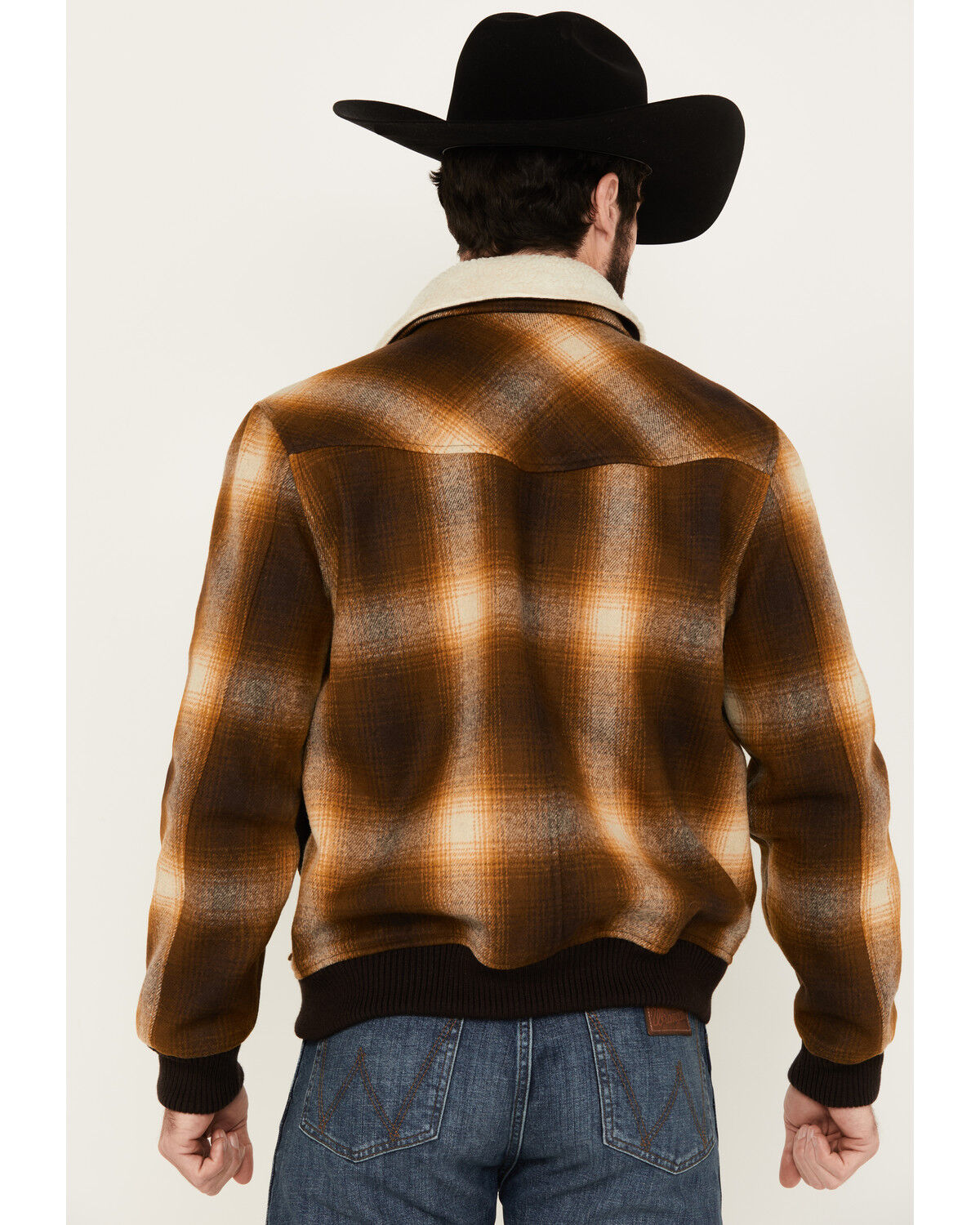 Image #4 - Pendleton Men's Jacksonville Ombre Plaid Print Snap Jacket, Brown, hi-res