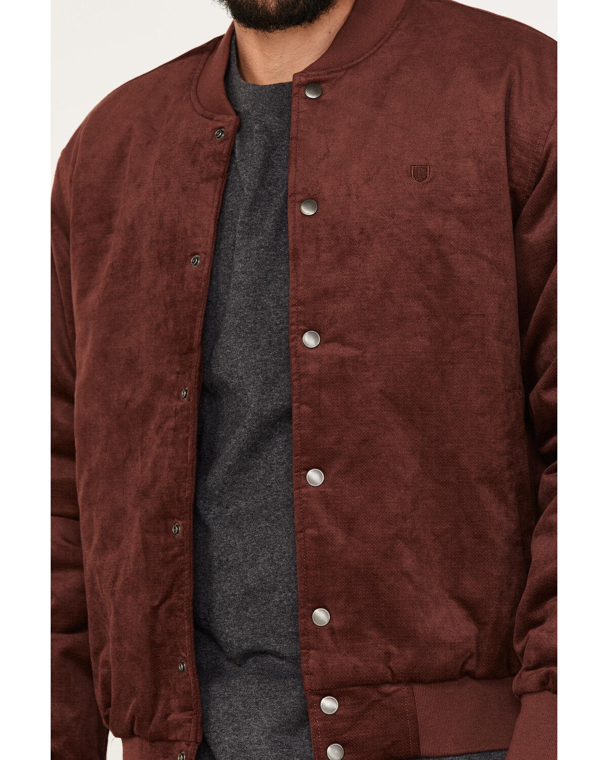 Image #3 - Brixton Men's Dillinger Bomber Jacket, Burgundy, hi-res