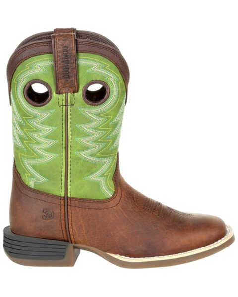 Durango Boys' Lil Rebel Pro Lime Western Boots - Square Toe, Brown, hi-res