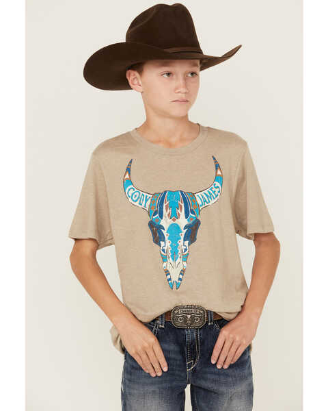 Cody James Boys' Reins Short Sleeve Graphic T-Shirt , Tan, hi-res