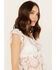 Image #2 - Rock & Roll Denim Women's Paisley Lace Sleeveless Tank, White, hi-res