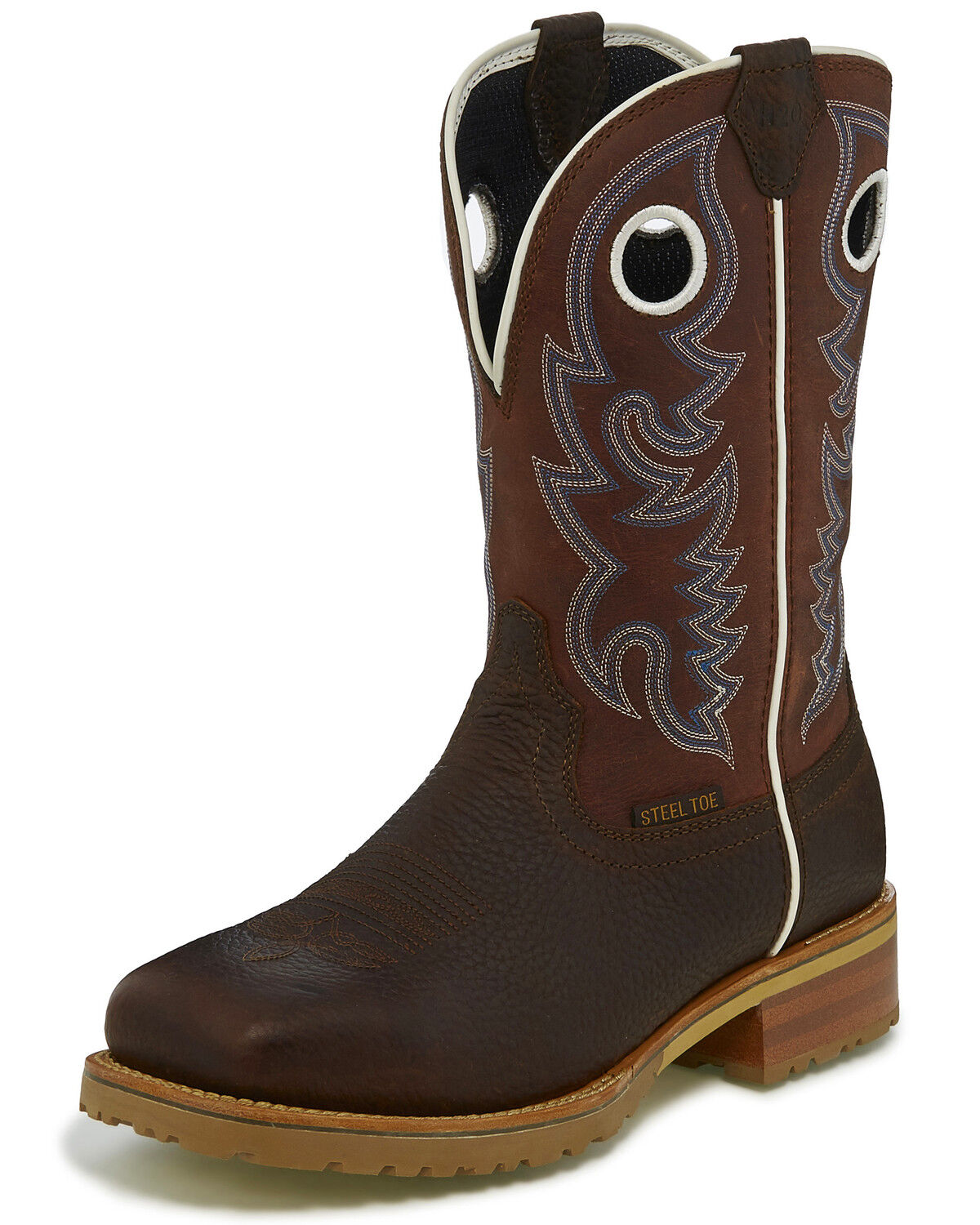 Image #2 - Justin Men's Marshal Western Work Boots - Steel Toe, , hi-res