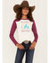 Image #1 - Shyanne Girls' Turn & Burn Raglan Long Sleeve Tee, Ivory, hi-res
