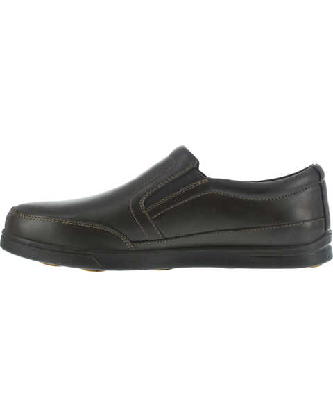 Image #4 - Florsheim Men's Slip-On Industrial Oxford Work Shoes - Steel Toe , Dark Brown, hi-res