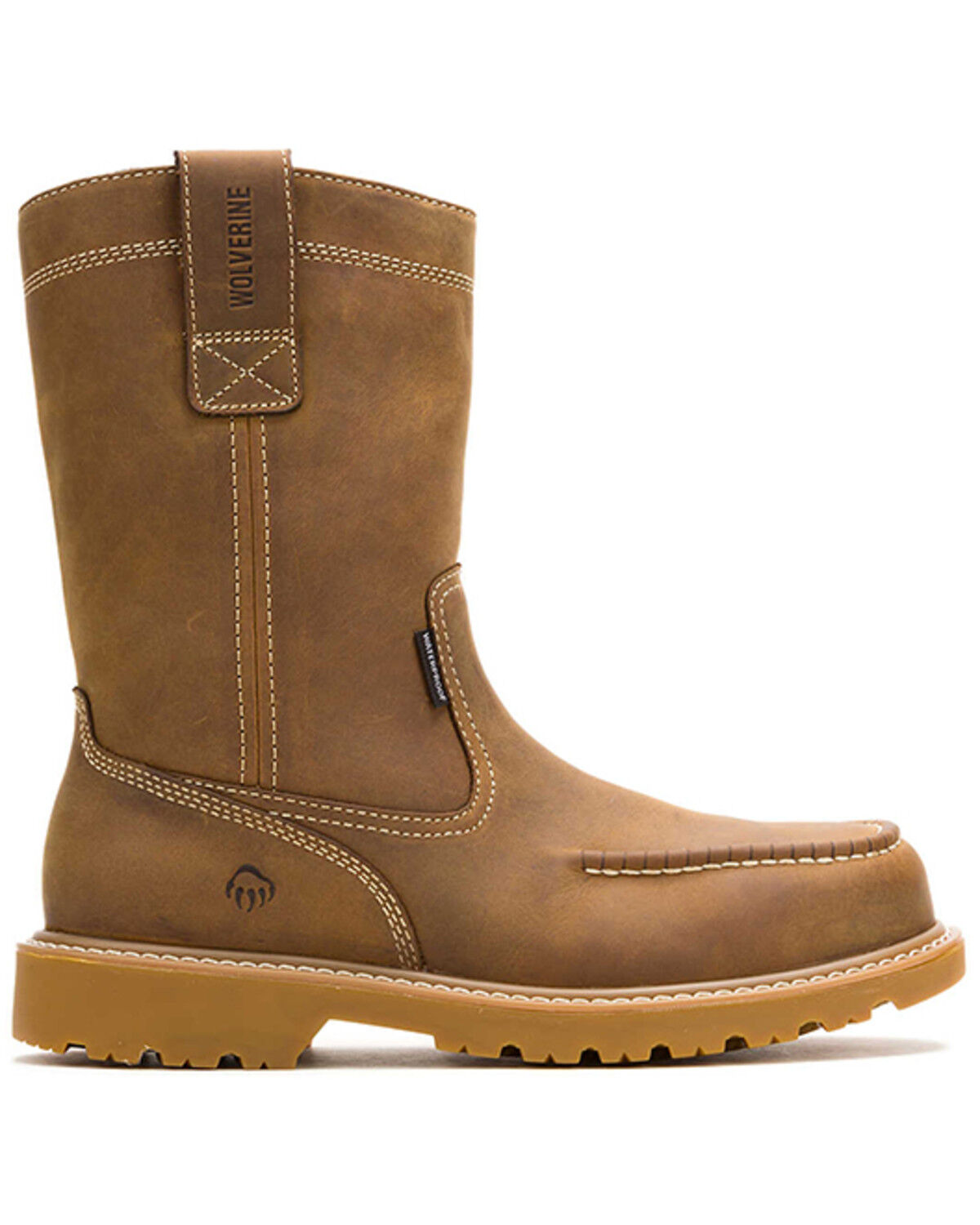 Image #2 - Wolverine Men's Floorhand Moc Wellington Work Boots - Steel Toe, Wheat, hi-res