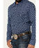 Image #3 - Rock & Roll Denim Men's Medallion Print Vintage Long Sleeve Snap Western Shirt, Blue, hi-res