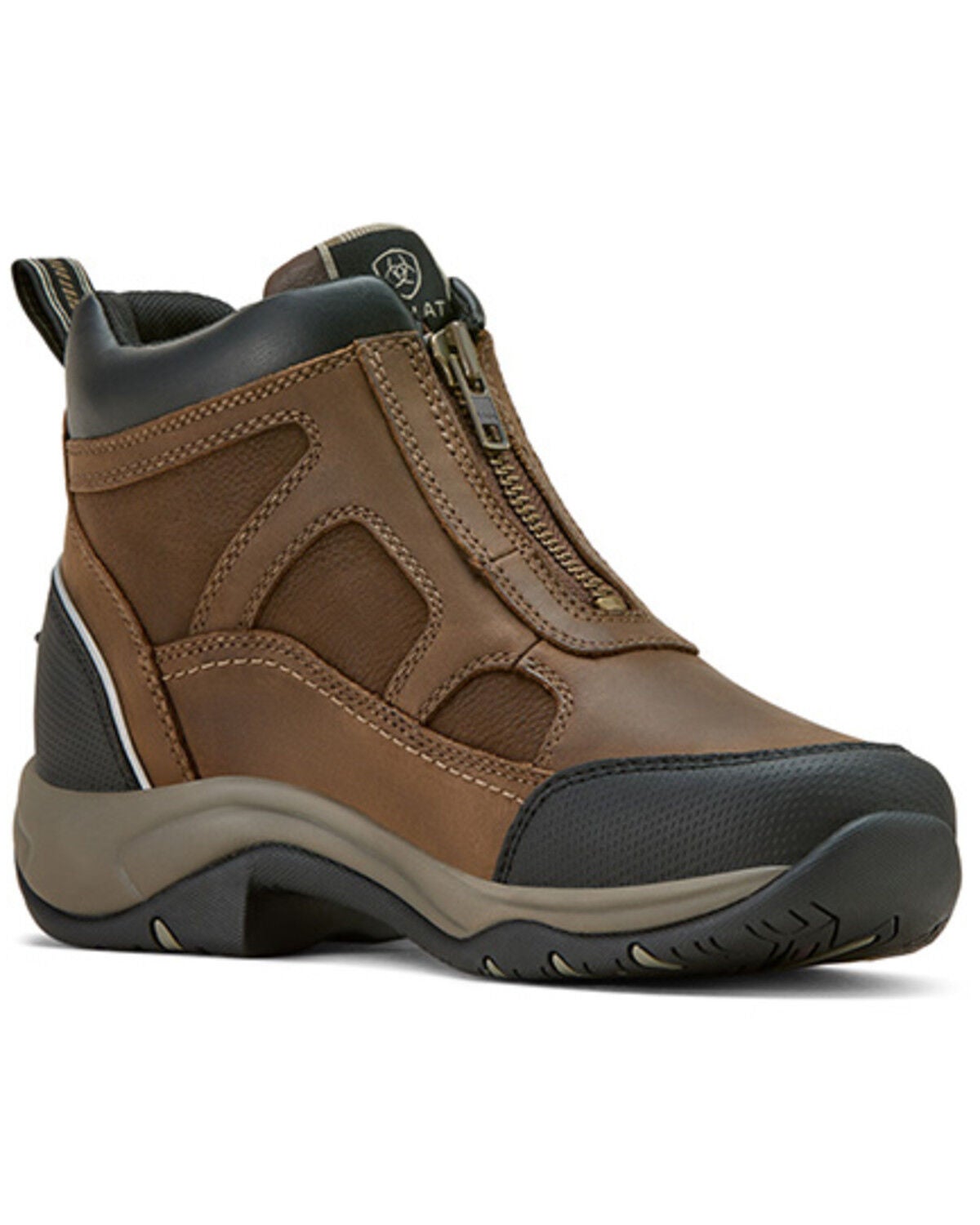 Ariat Women's Terrain Zip Waterproof Boots - Round Toe, Brown, hi-res