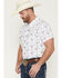 Image #2 - Rock & Roll Denim Men's TEK Steer Skull Short Sleeve Snap Stretch Western Shirt, White, hi-res