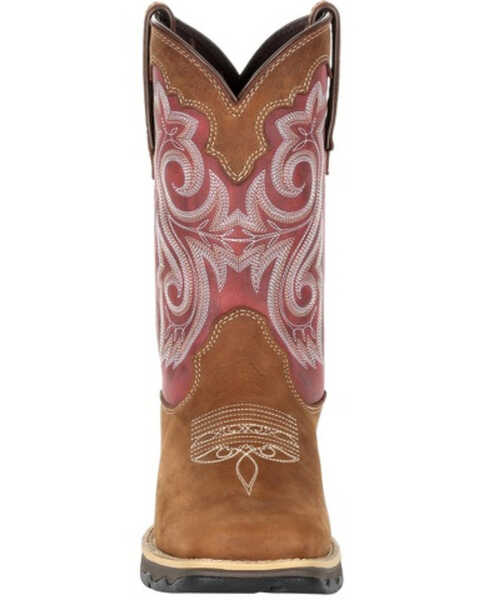 Image #5 - Durango Women's Red Western Boots - Square Toe, Brown, hi-res