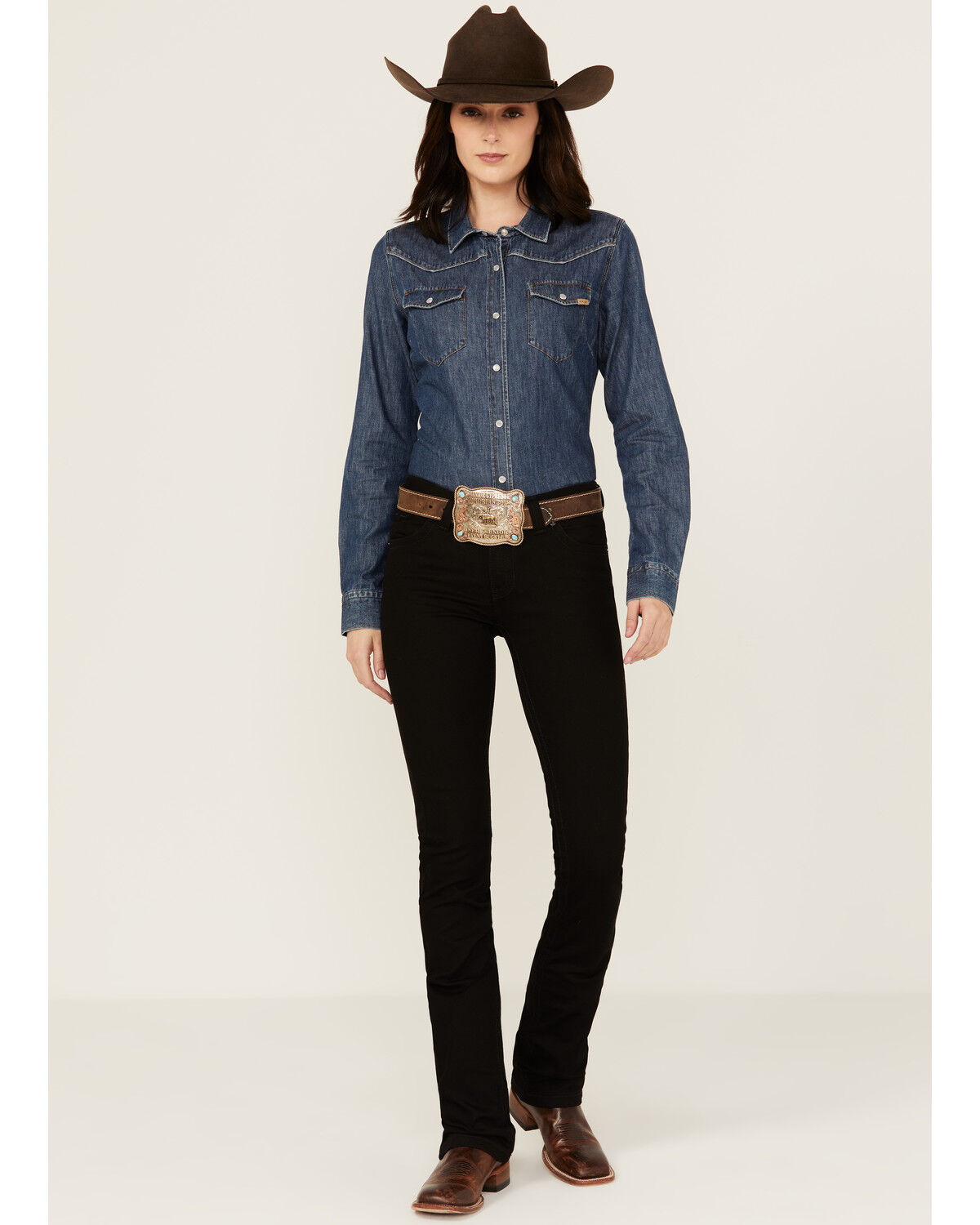 Image #1 - Kimes Ranch Women's Betty Black Modest Bootcut Stretch Denim Jeans, Black, hi-res
